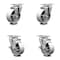 Service Caster 4 Inch Semi Steel Wheel Swivel Top Plate Caster Set with 2 Brakes SCC SCC-20S414-SSS-2-TLB-2 - alternate 1